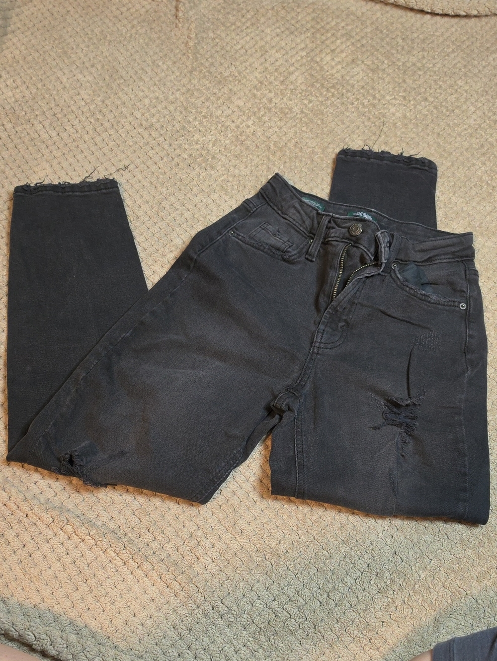 wild fable Black Distressed High-Rise Skinny Jeans